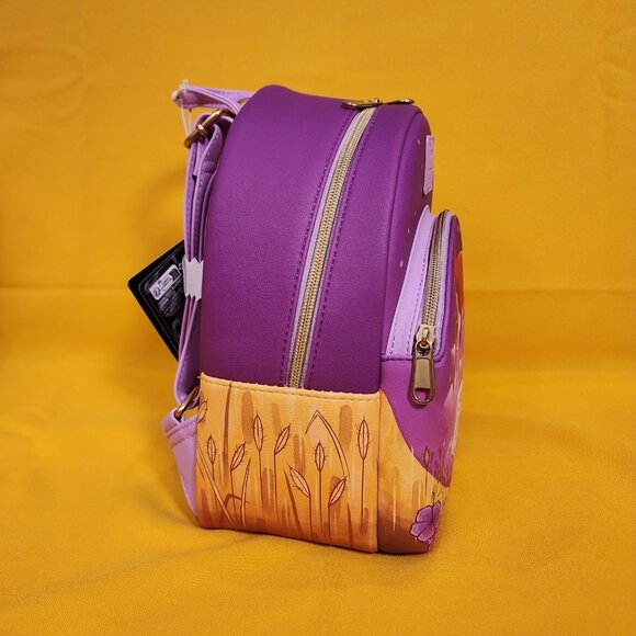 Loungefly Disney A Goofy Movie Roxanne dandelion Mini Backpack Purple NEW - Picture 4 of 11